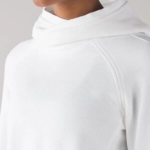 Lululemon Fleece Please Pullover Hoodie •S• White Cross Front Neck Sweatshirt